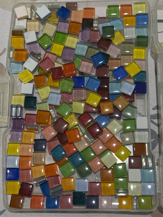 Other - Mixed Glass Mosaic Tile Squares - Multi Color
